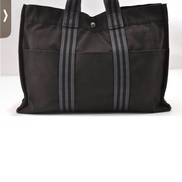 HERMES Fourre Tout MM Hand Tote Bag Canvas Black - Picture 6 of 6